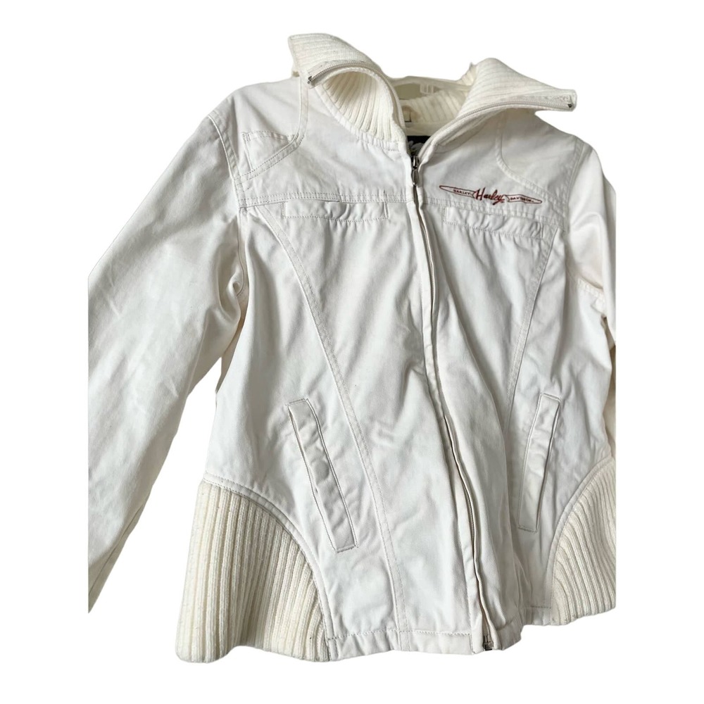 Harley Davidson White Collar Jacket